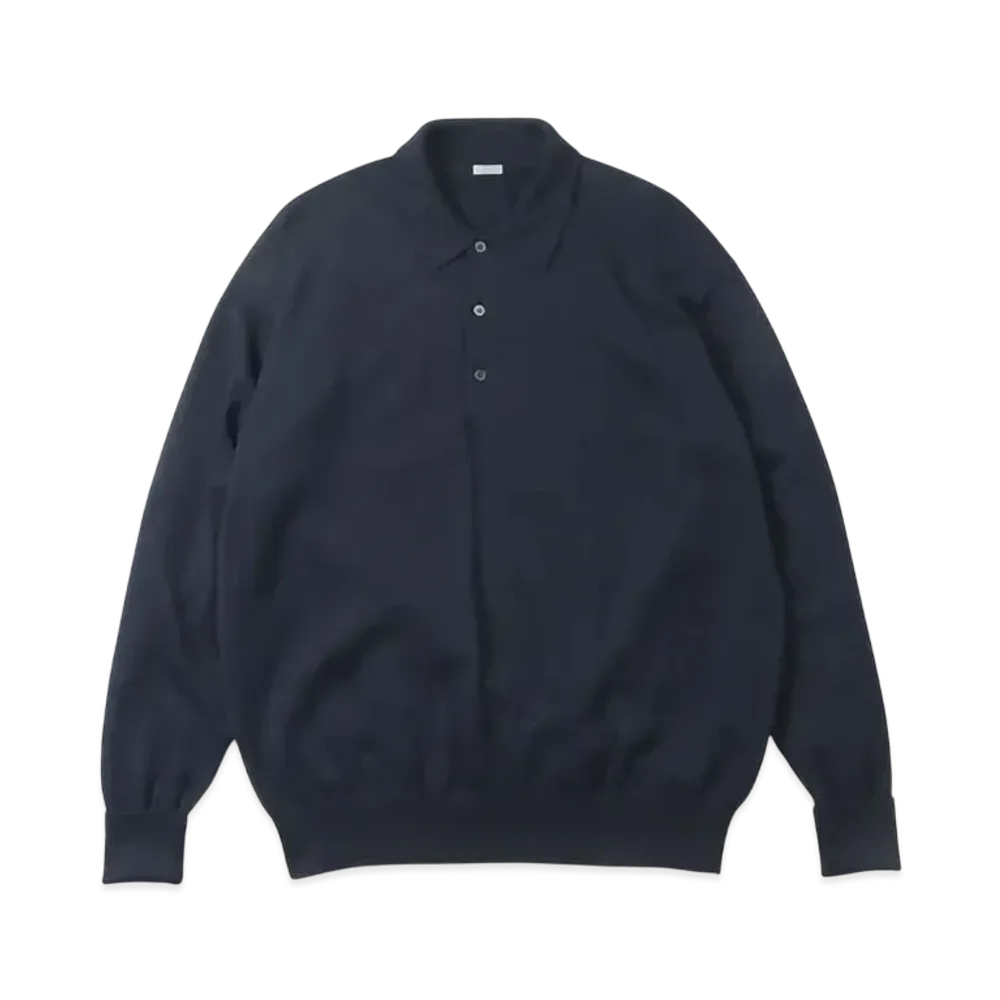 everyone Cotton Knit L/S Polo Shirts "Navy"