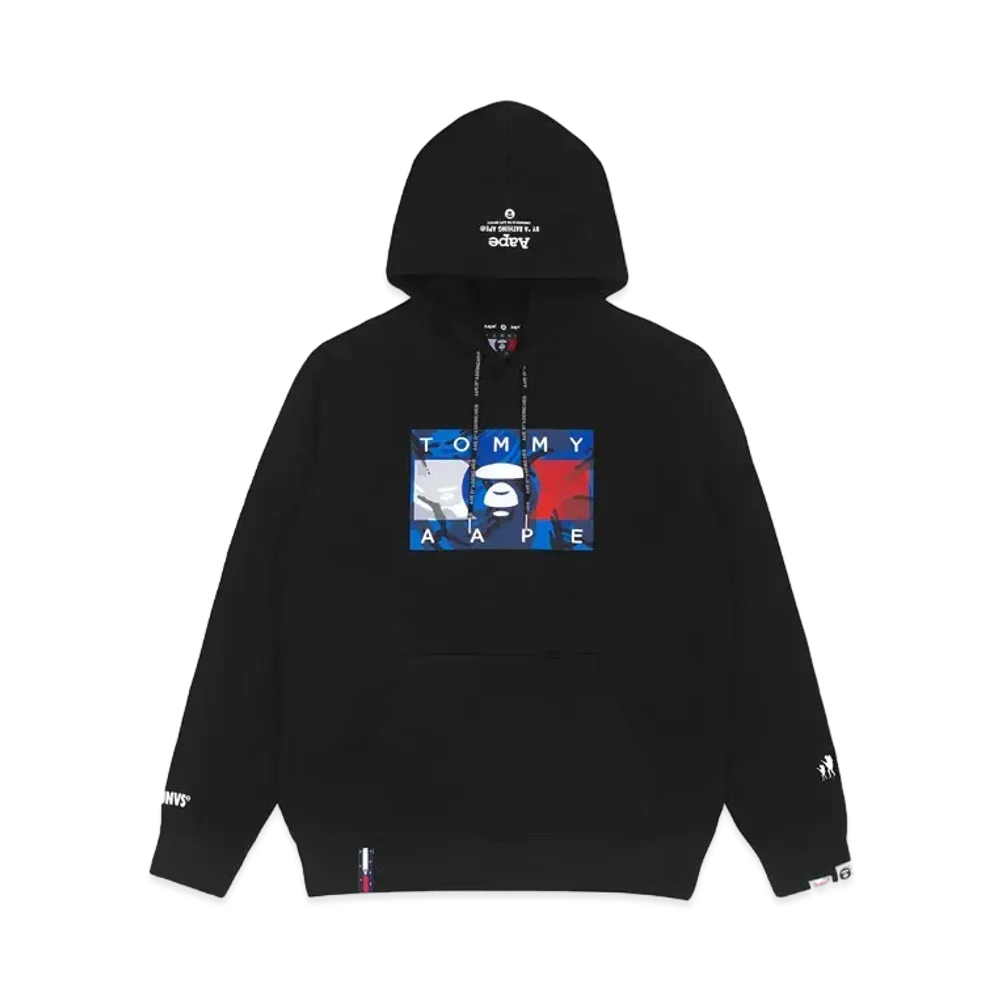 AAPE x Tommy Flag Logo Hoodie "Black"