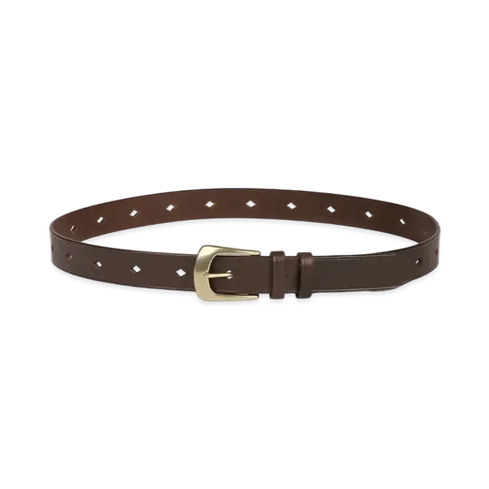 Paul Smith Diamond Hole Leather Belt "DarkBrown"