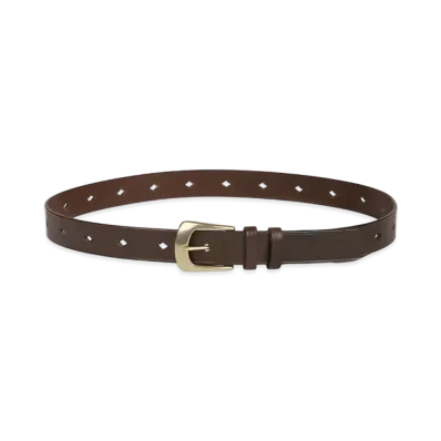 Paul Smith Diamond Hole Leather Belt "DarkBrown"