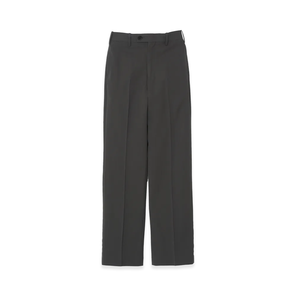 YOKE Super120's Wool Serge Straight Trousers "Charcoal"