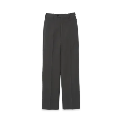 YOKE Super120's Wool Serge Straight Trousers "Charcoal"