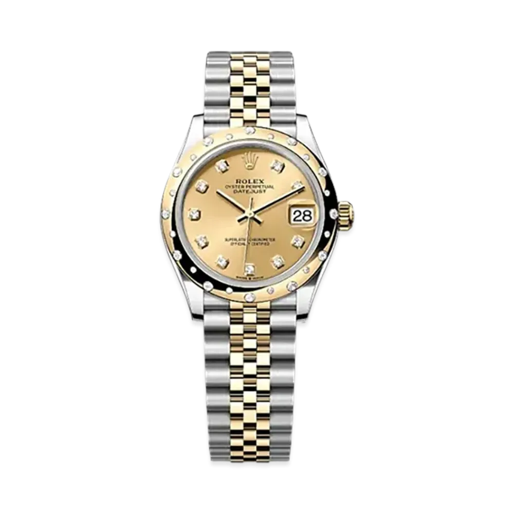 ROLEX Datejust 31mm Oystersteel & Yellow Gold Diamond 278343RBR "Champagne-colour"