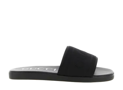 GUCCI Jacquard Logo Slides "Black"
