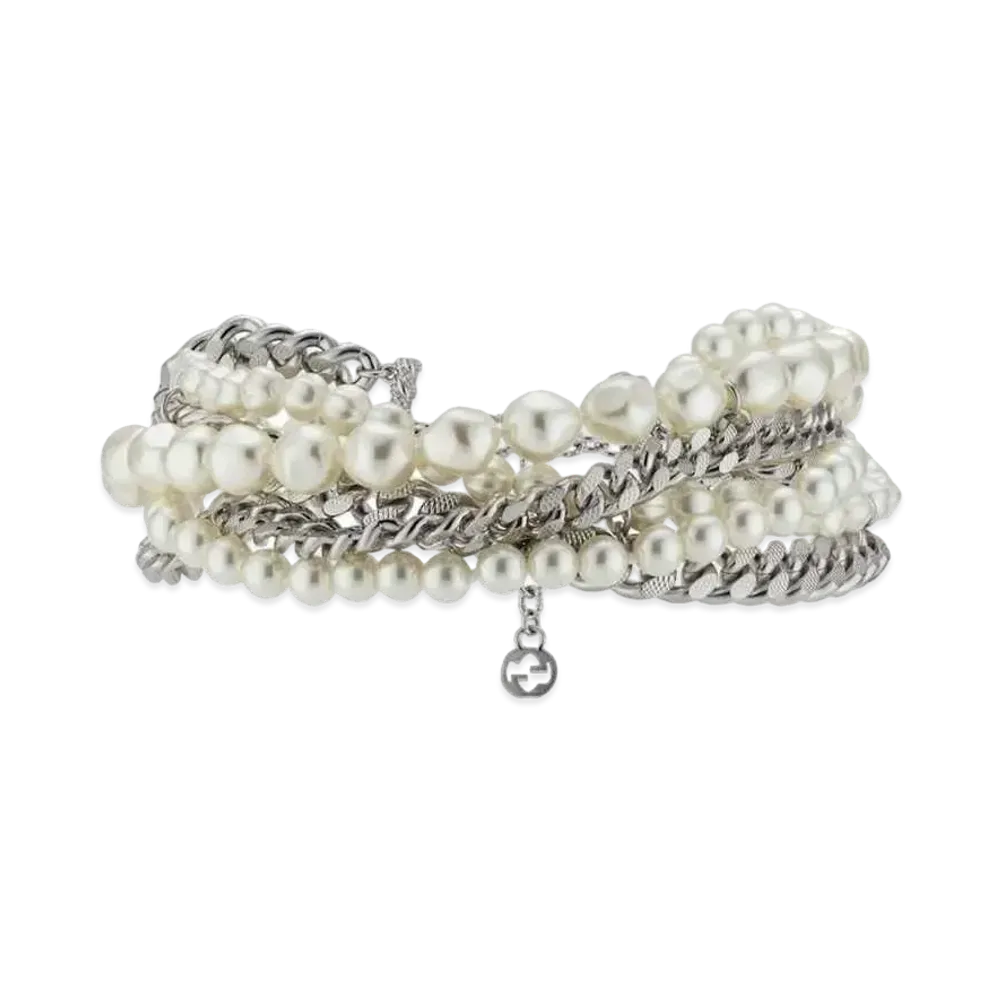 GUCCI Interlocking G Heart Choker Metal "Palladium"