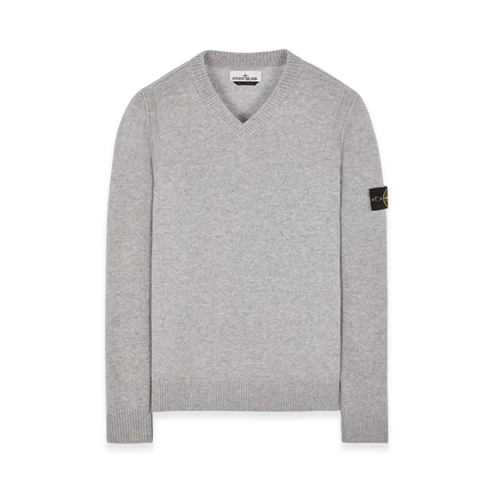 Stone Island 533A3 Lambswool V-Neck Knit - 23FW "Dust Melange"