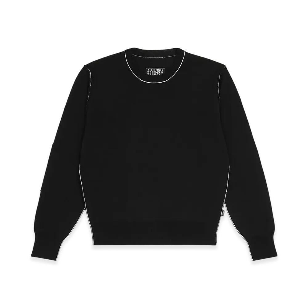 MM6 Maison Margiela Men's Gauge 12 Lightweight Crew Neck Jumper "Black"