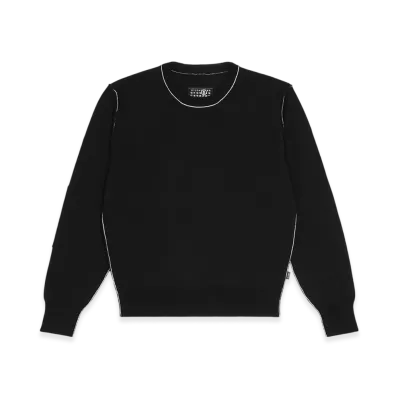 MM6 Maison Margiela Men's Gauge 12 Lightweight Crew Neck Jumper "Black"