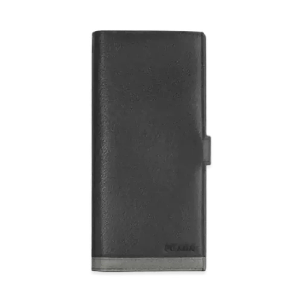 PRADA Long Wallet Vit.Micro Grain Leather "Black/Gray"