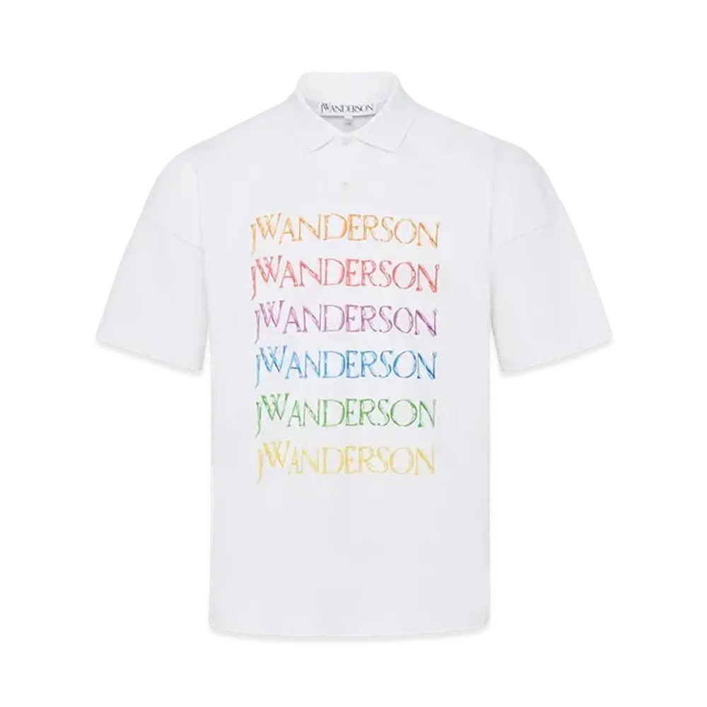 JW ANDERSON Pride Capsule Logo Polo Shirt "White"