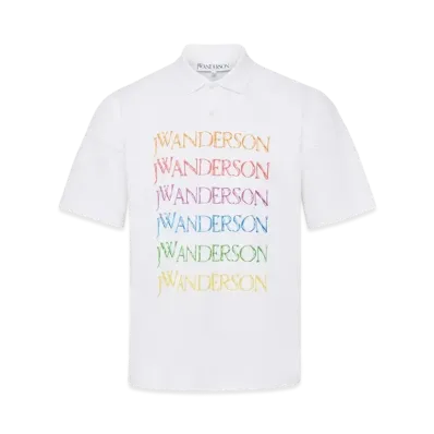 JW ANDERSON Pride Capsule Logo Polo Shirt "White"