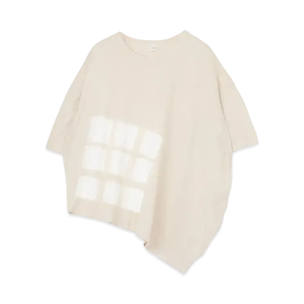 Yohji Yamamoto Y's STRONG TWIST BOARD DYE SIDE DRAPE T "Beige"