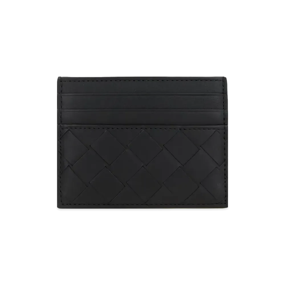 Bottega Veneta Leather Card Holder "Black"