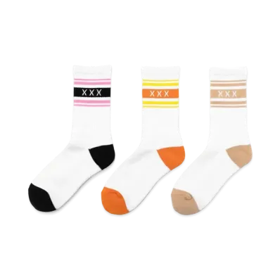 GOD SELECTION XXX Socks (3piece 1pack) GX-S23-SO-04 "Pink/Orange/Beige"