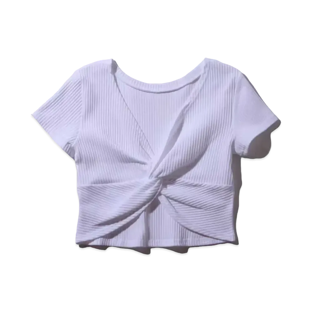 atmos pink Rib Pleated Twist T-Shirt "White"