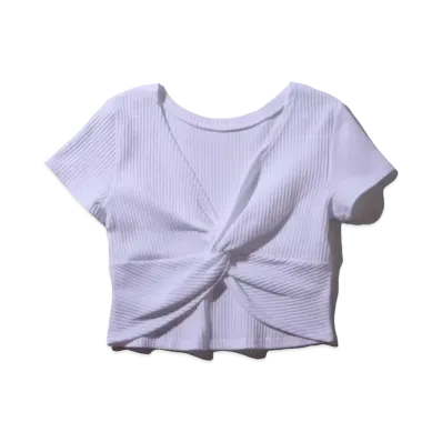 atmos pink Rib Pleated Twist T-Shirt "White"