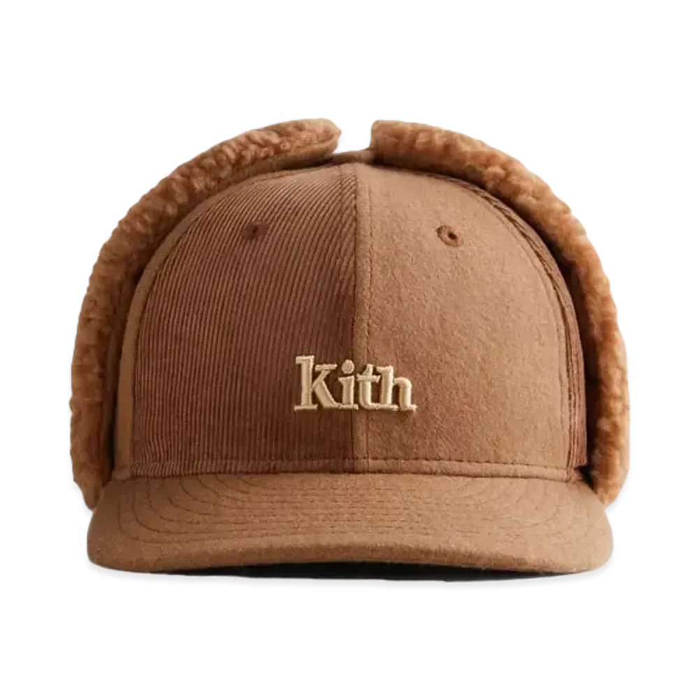 Kith x New Era Serif Ear Flap Fitted Cap "Chestnut"