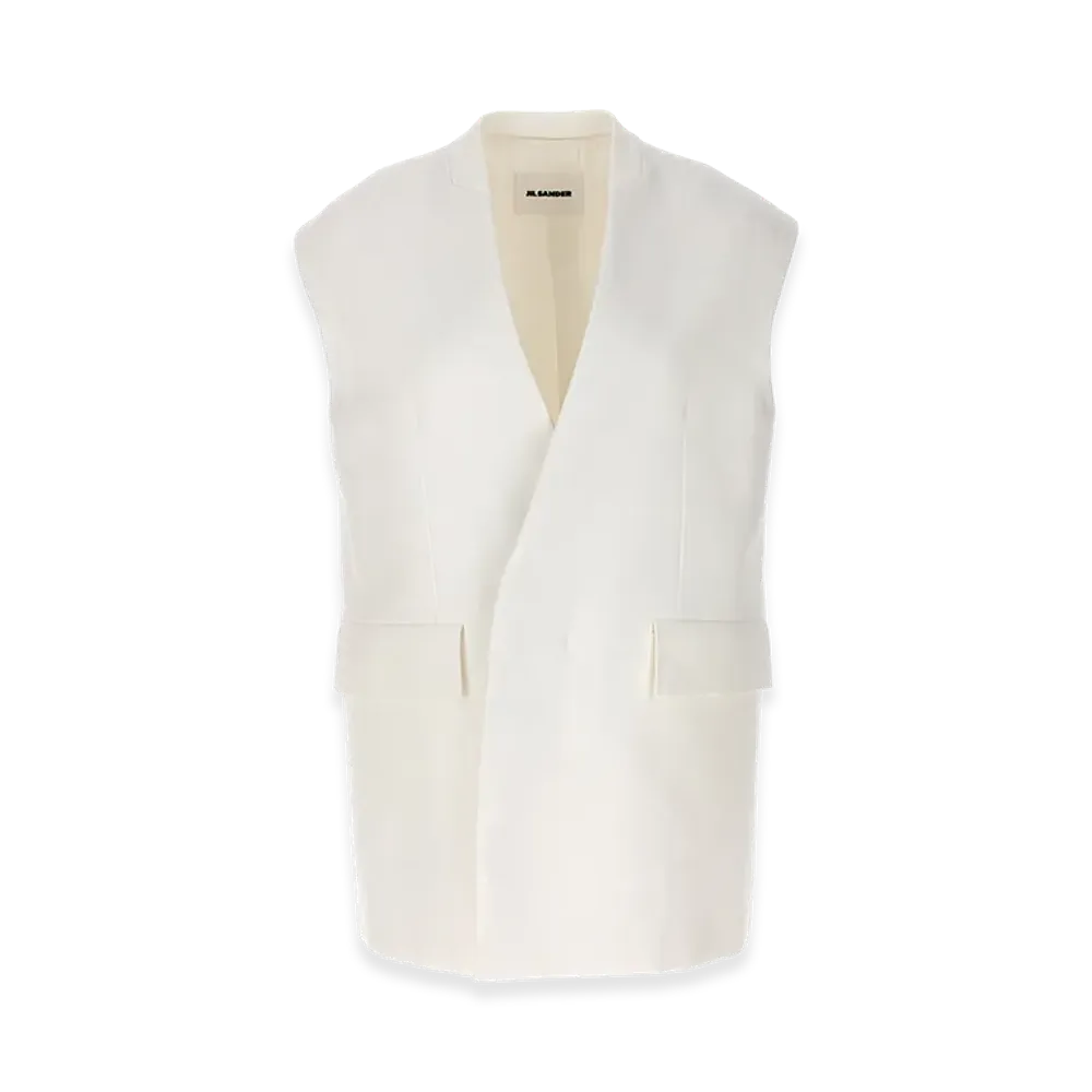 Jil Sander Women's Oversize Tailored Vest "White"