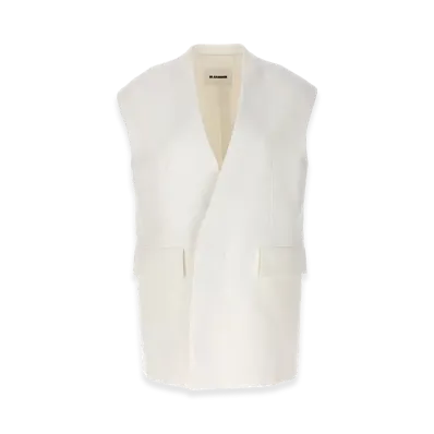Jil Sander Women's Oversize Tailored Vest "White"