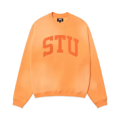 Stussy Stu Applique Crew "Orange"
