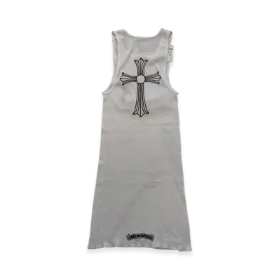 Chrome Hearts T-Bar Logo Back Cross Print Tank Top "White"