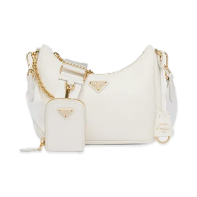 PRADA Re-Edition 2005 Saffiano Leather Bag "Alabaster"