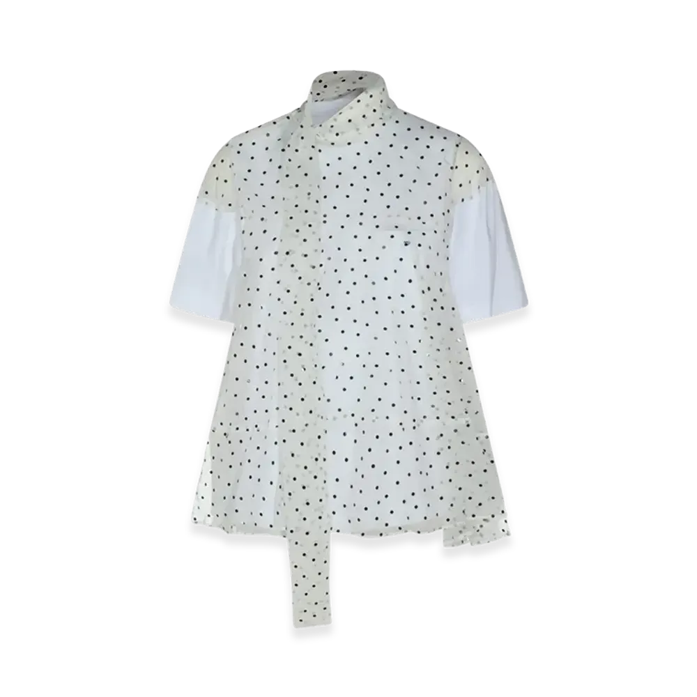 sacai Women's Short Sleeve Shirt "White"