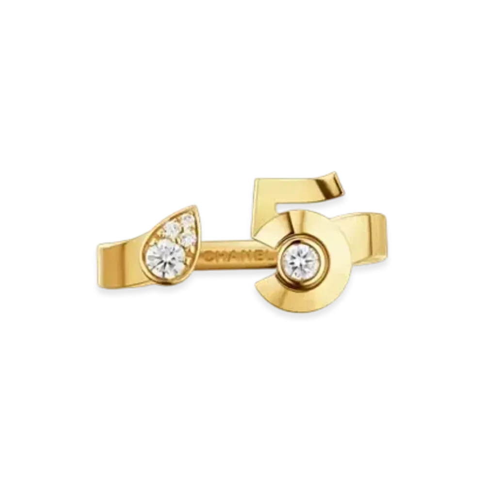CHANEL Extrait de N5 Ring 18K Yellow Gold Diamonds