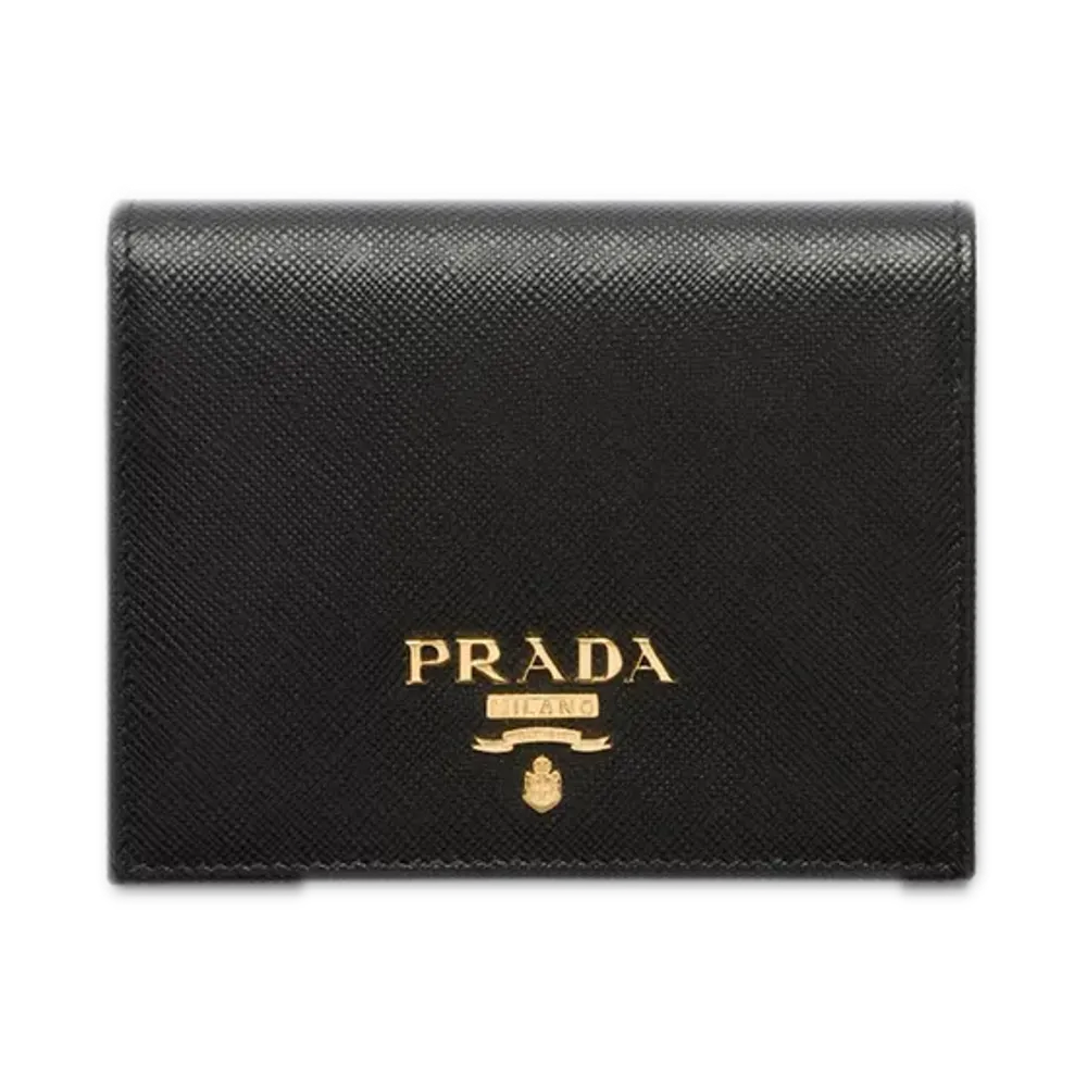 PRADA Saffiano Multicolor Wallet "Black/Pale Pink"