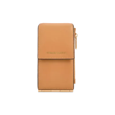 CHARLES & KEITH Carla Trifold Side Zip Card Holder "Toffee"