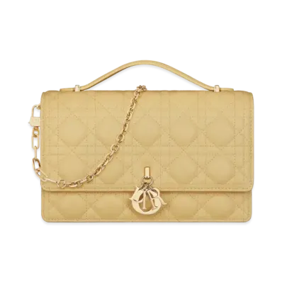 Dior Miss Dior Top Handle Bag Cannage Lambskin "Pastel Yellow"