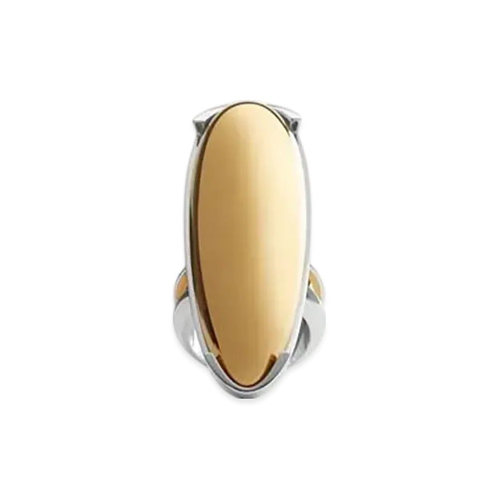 Bottega Veneta Ellipse Large Ring "Silver/Yellow Gold"