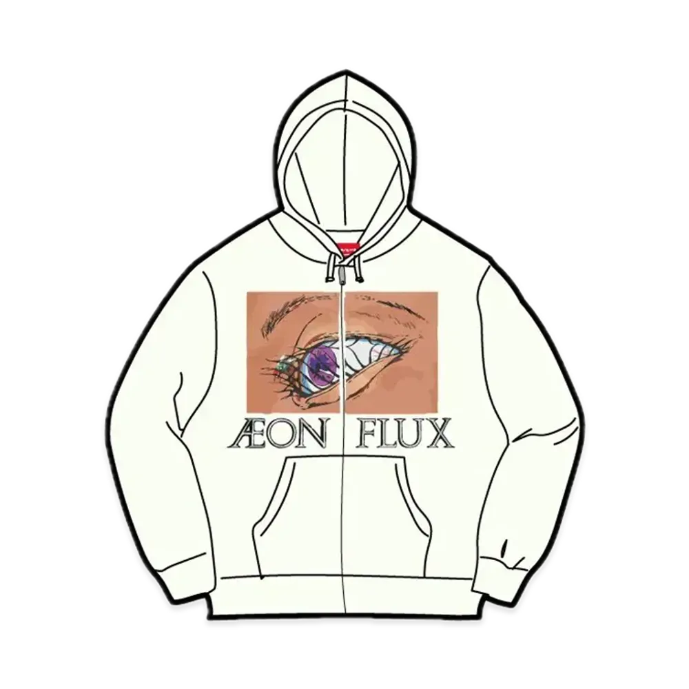 Supreme Aeon Flux Zip Up Hooded Sweatshirt "White"