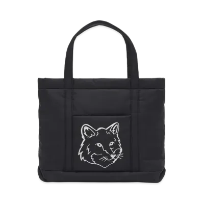 Maison Kitsune Foxhead Puffer Medium Tote "Black"