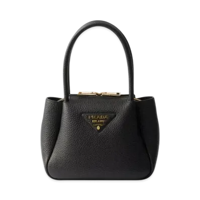 PRADA Flou Leather Mini Handbag "Black"