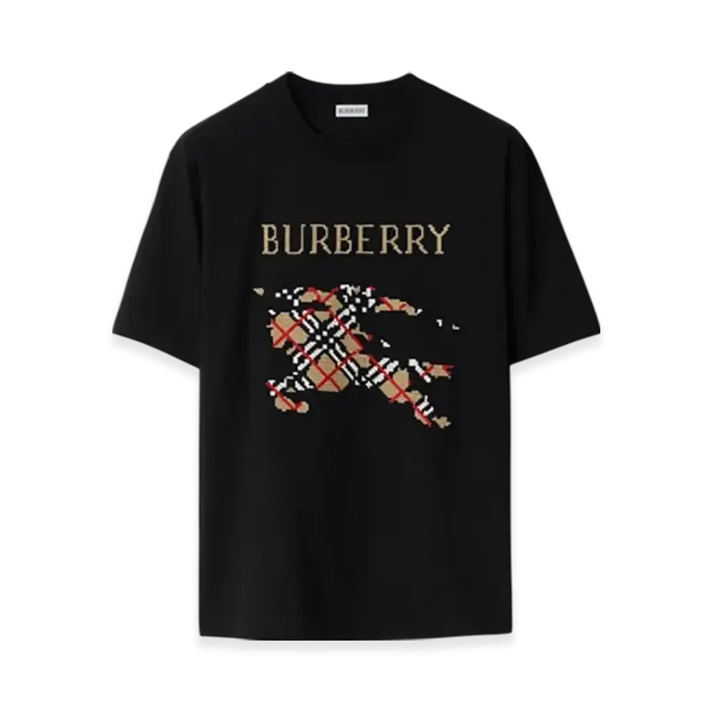 Burberry Cross-Stitch EKD Cotton T-shirt "Black"