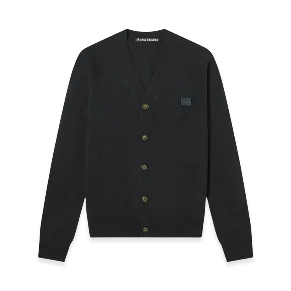 Acne Studios Keve Face V-Neck Cardigan "Black"