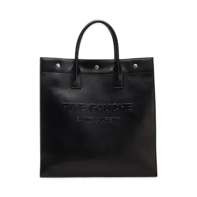 SAINT LAURENT Rive Gauche North/South Tote Bag In Smooth Leather "Black"