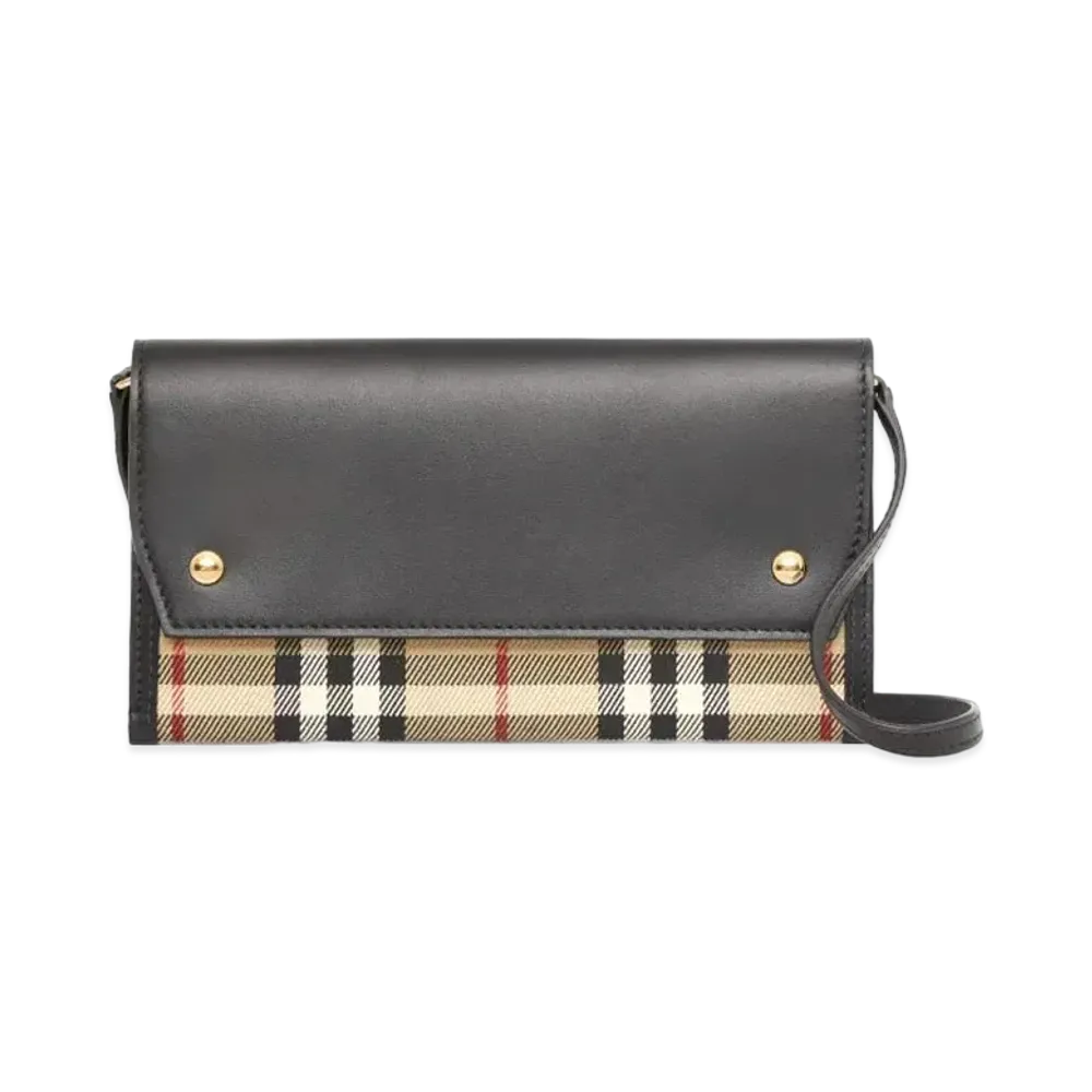 Burberry Vintage Check and Leather Phone Case with Strap "Archive Beige"