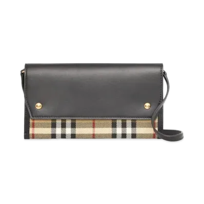 Burberry Vintage Check and Leather Phone Case with Strap "Archive Beige"