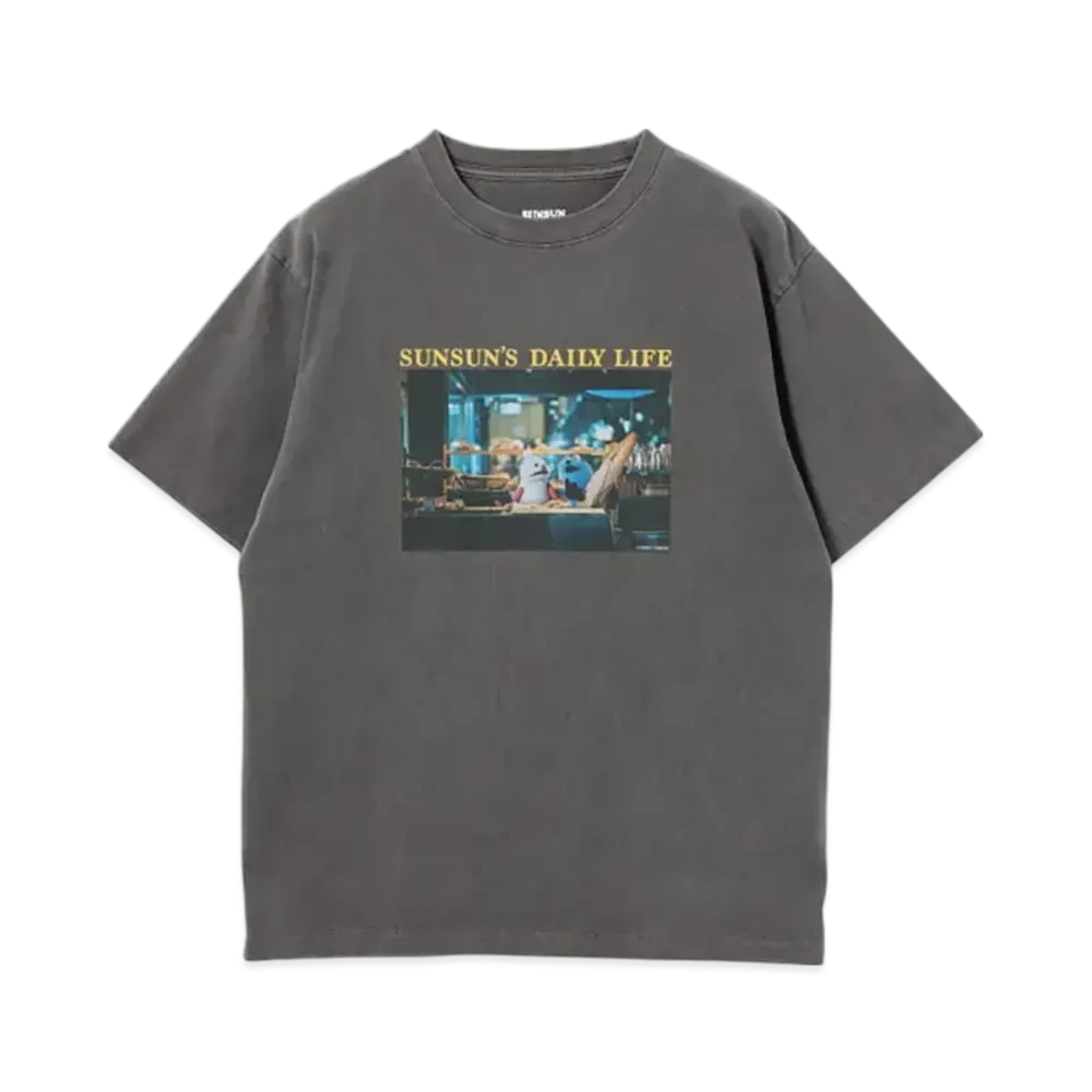 B:MING by BEAMS x PUPPET SUNSUN / Fade Photo Print T-Shirt Bread "InkBlack"