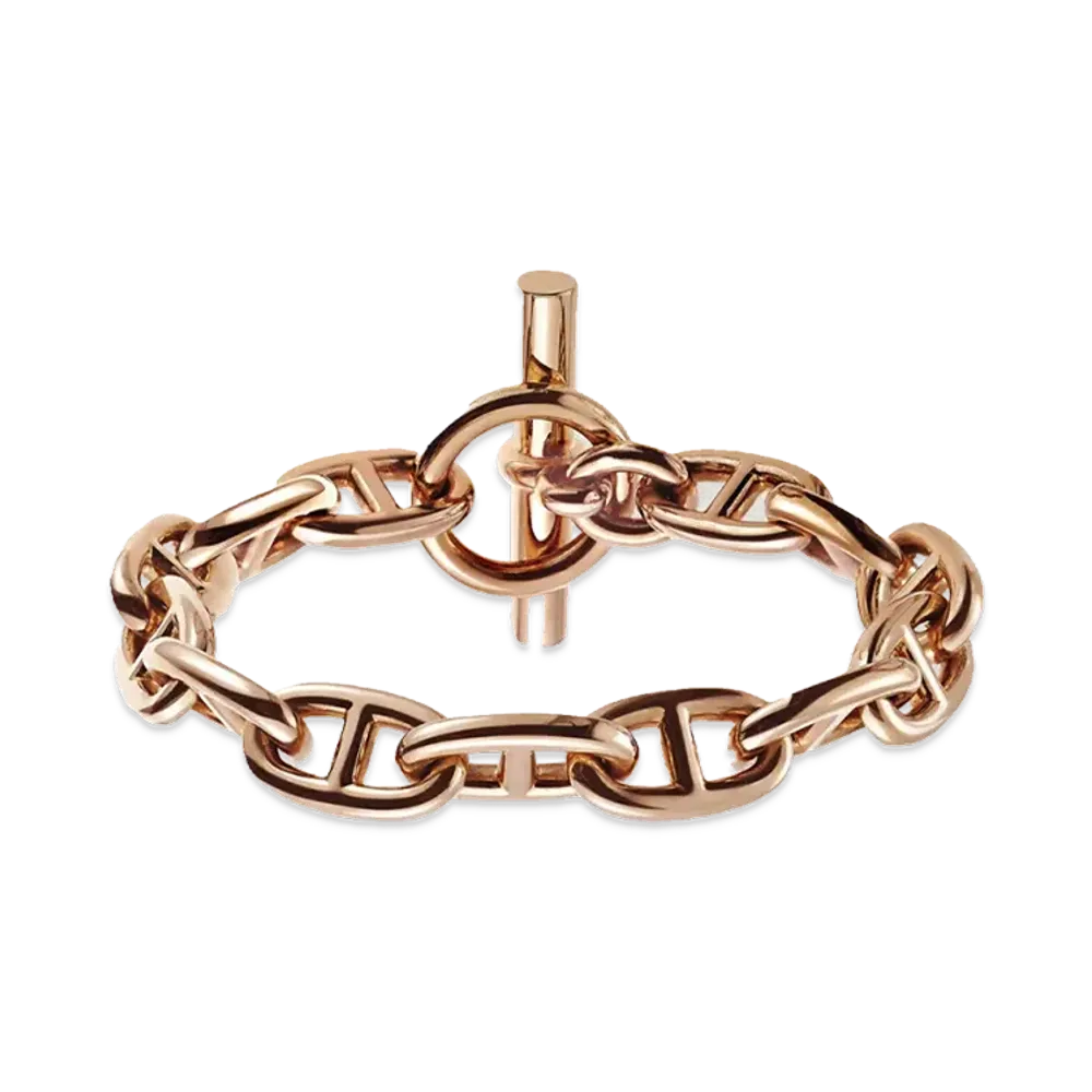 Hermes Chaine D'ancre GM K18 Bracelet "Rose Gold"