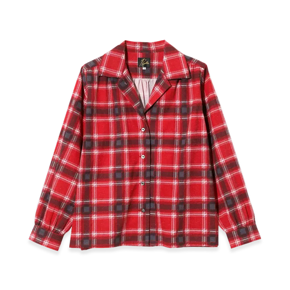 NEEDLES Gathered Blouse - Printed Flannel / Plaid "Red"
