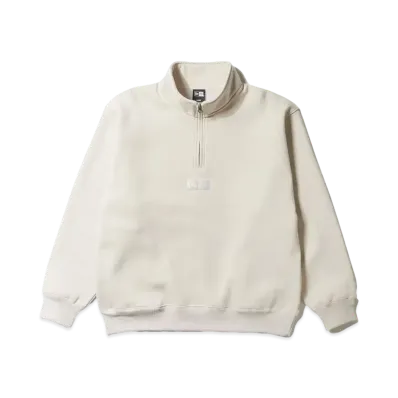 NEW ERA Fleece Oversized Sweat Half Zip Box Logo "Stone"