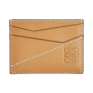 LOEWE Puzzle Stitches Plain Cardholder In Smooth Calfskin "Light Caramel"