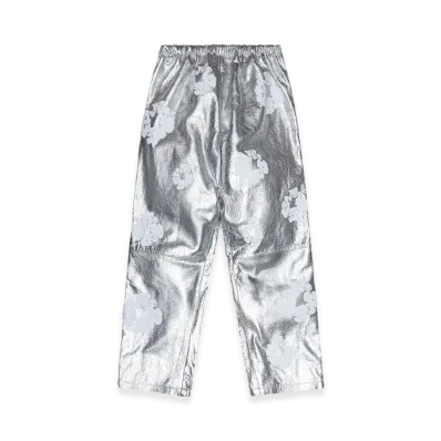 DENIM TEARS Leather Cotton Wreath Sweatpants "Silver"