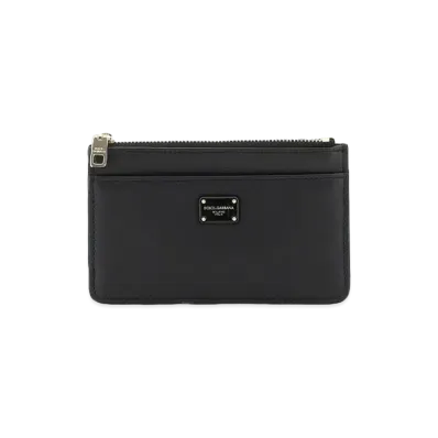 Dolce&Gabbana Card Case Midium Calfskin Logo Plate "Black"