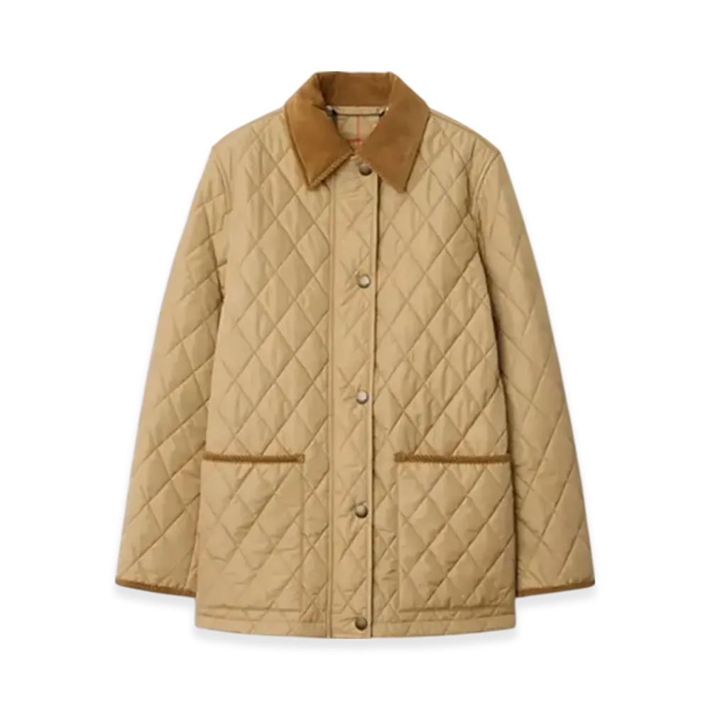 Burberry Quilting Nylon Barn Jacket "Flax/Sand"
