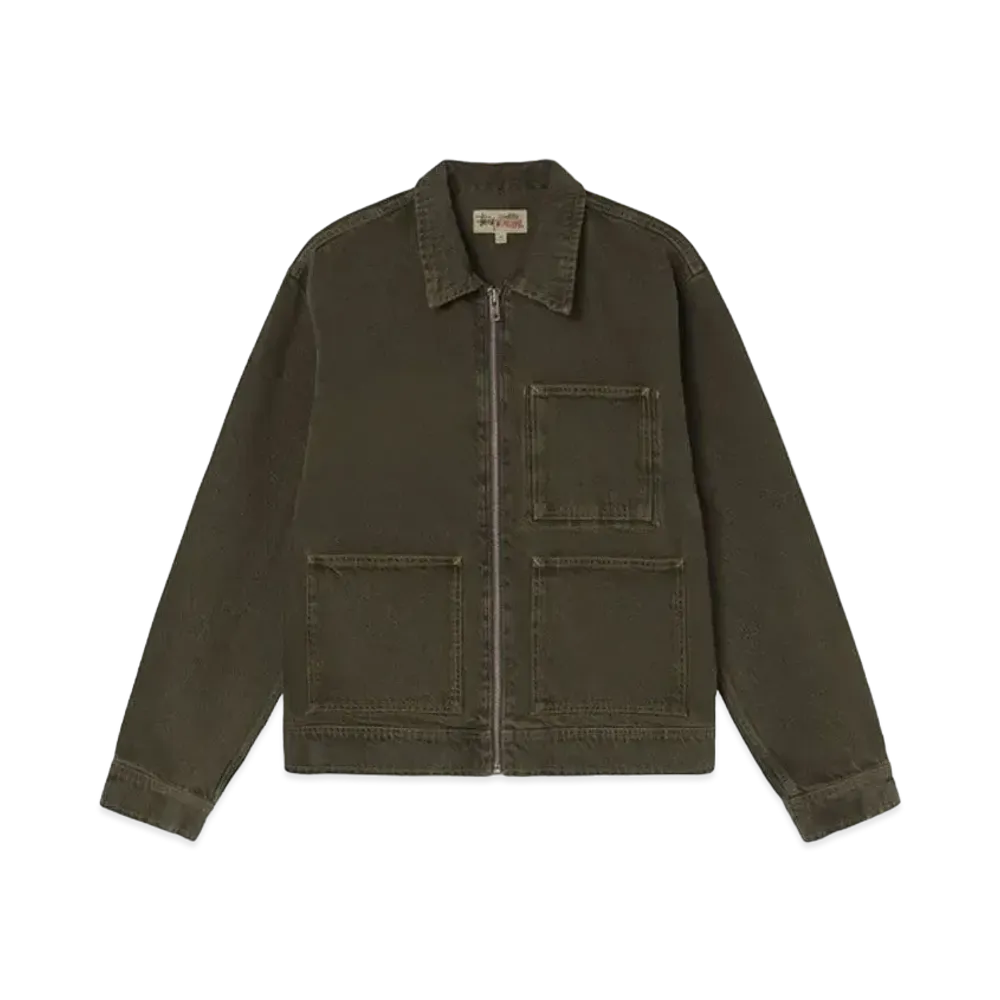 Stussy Denim Zip Work Jacket "Olive"
