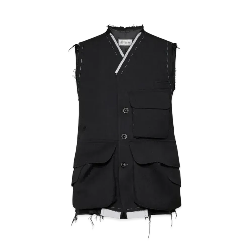Maison Margiela Men's Sleeveless Wool Jacket "Melange Gray"